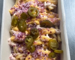 Cheddarfries (65kr/st)